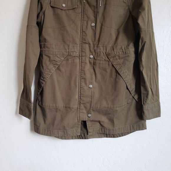The North Face Canvas Utility Jacket Army Green Hooded Full Zip Sz Women's Small - Picture 4 of 12